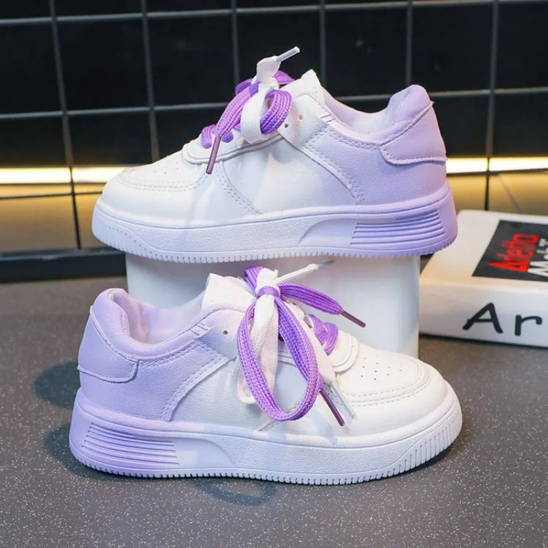 Running Shoes Women - New Women Gradient White Sneakers Spring