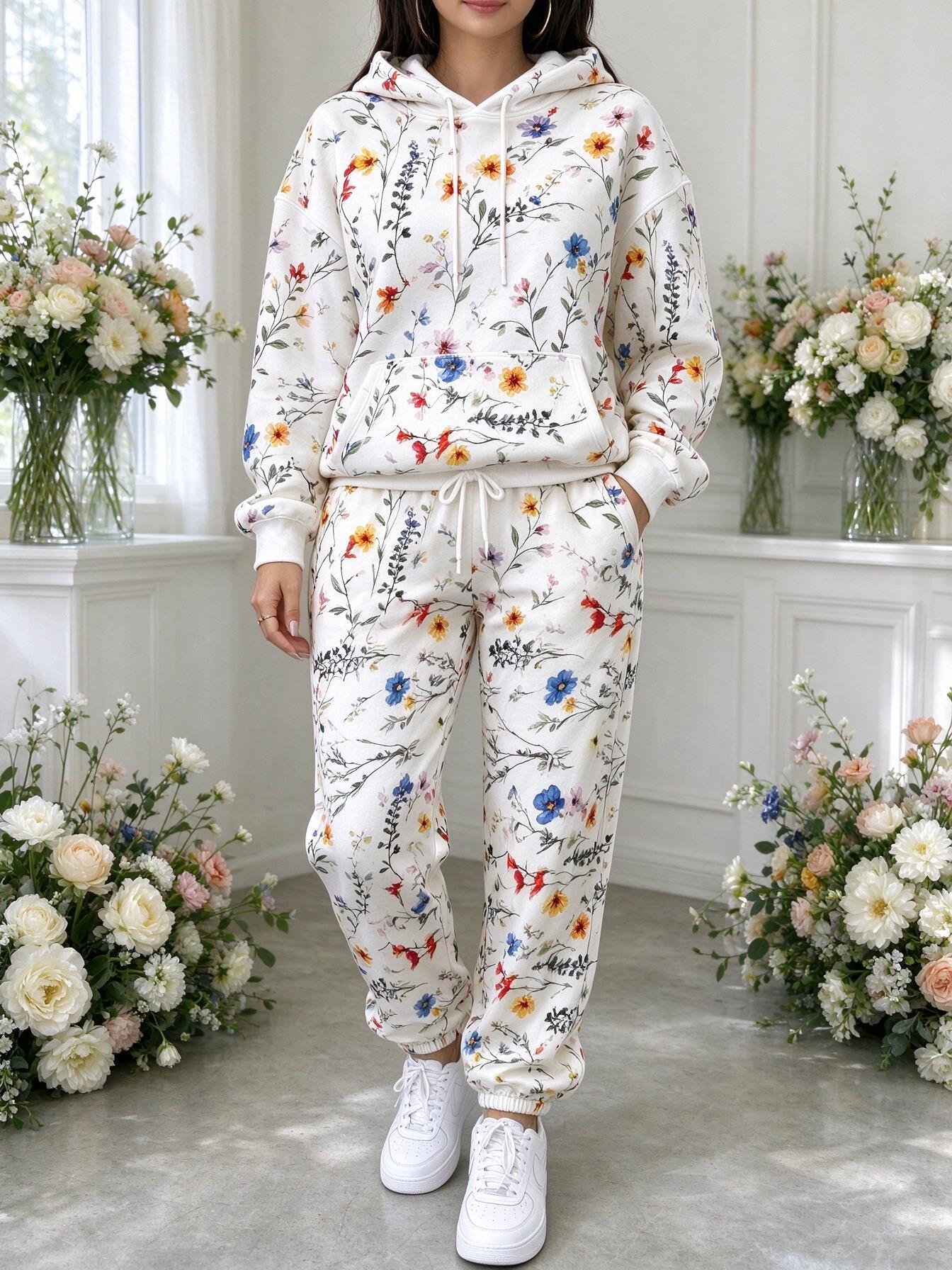 Women Wildflower Floral Hooded - Joggers Pants ulasan dan harga