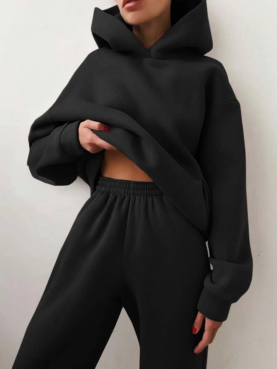 Autumn Winter Women 2 Piece Ou - Joggers Pants ulasan dan harga
