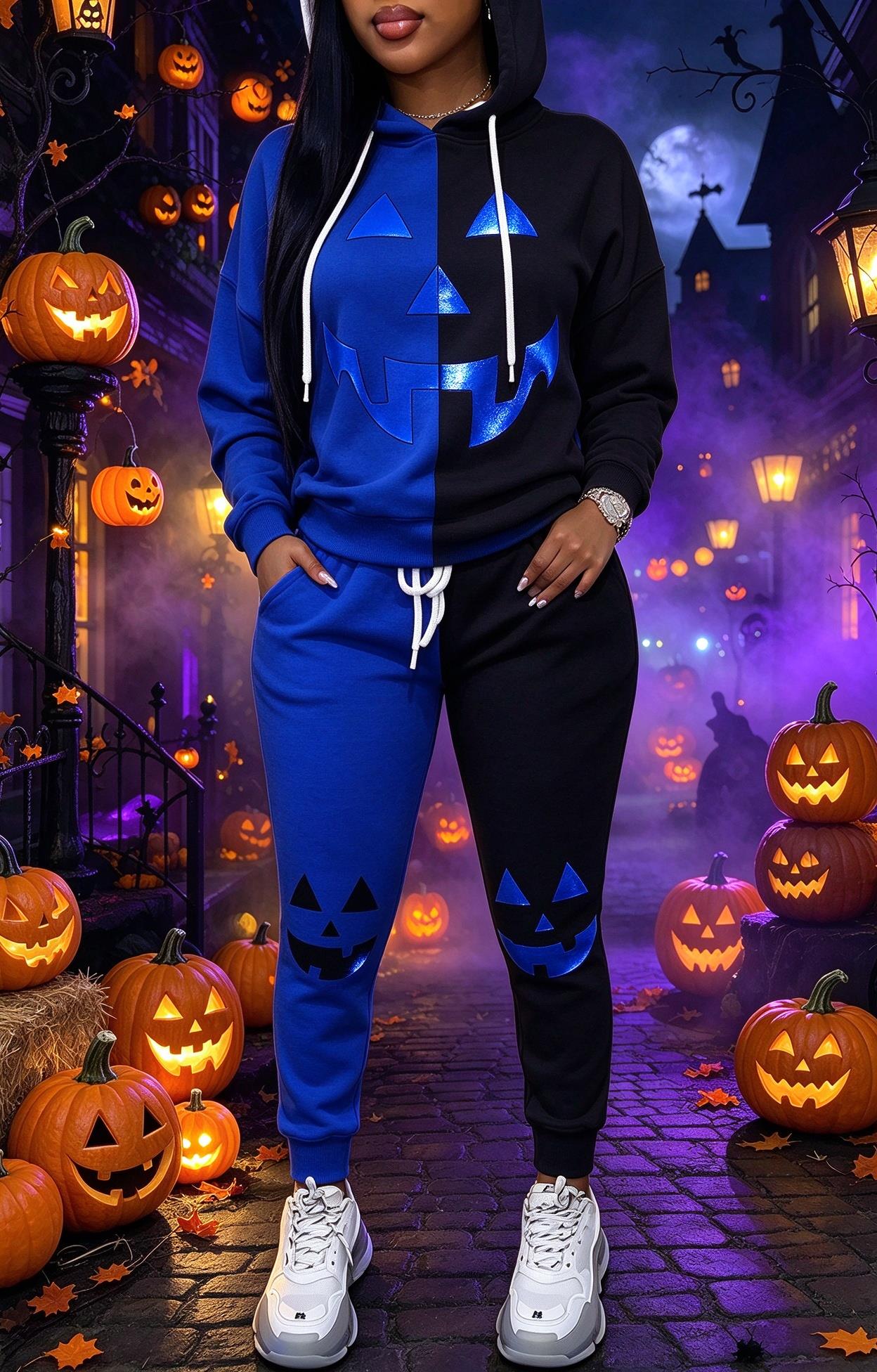 Women Halloween Color Block Ho - Joggers Pants ulasan dan harga
