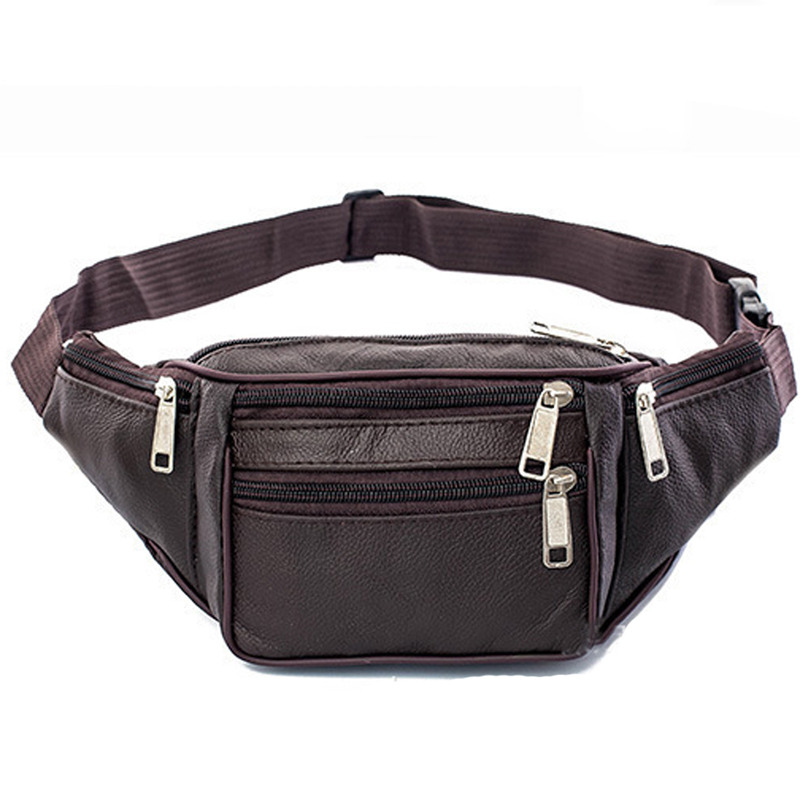 Leather Men Waist Chest Bag Th - Running Belt ulasan dan harga